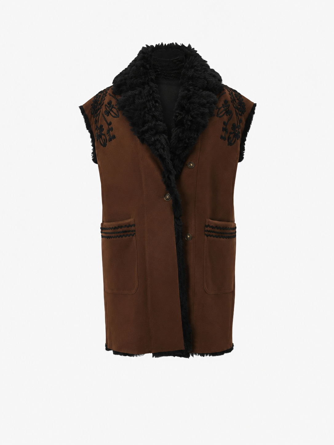Cadenza Black/Brown Long Vest