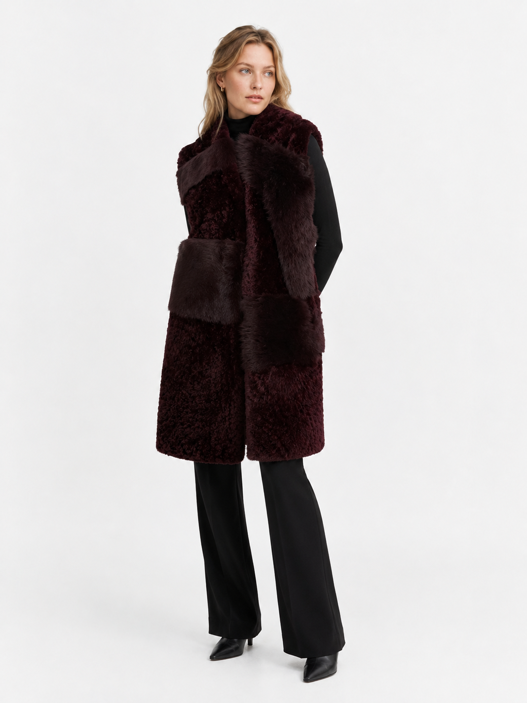 Dolce Burgundy Long Vest