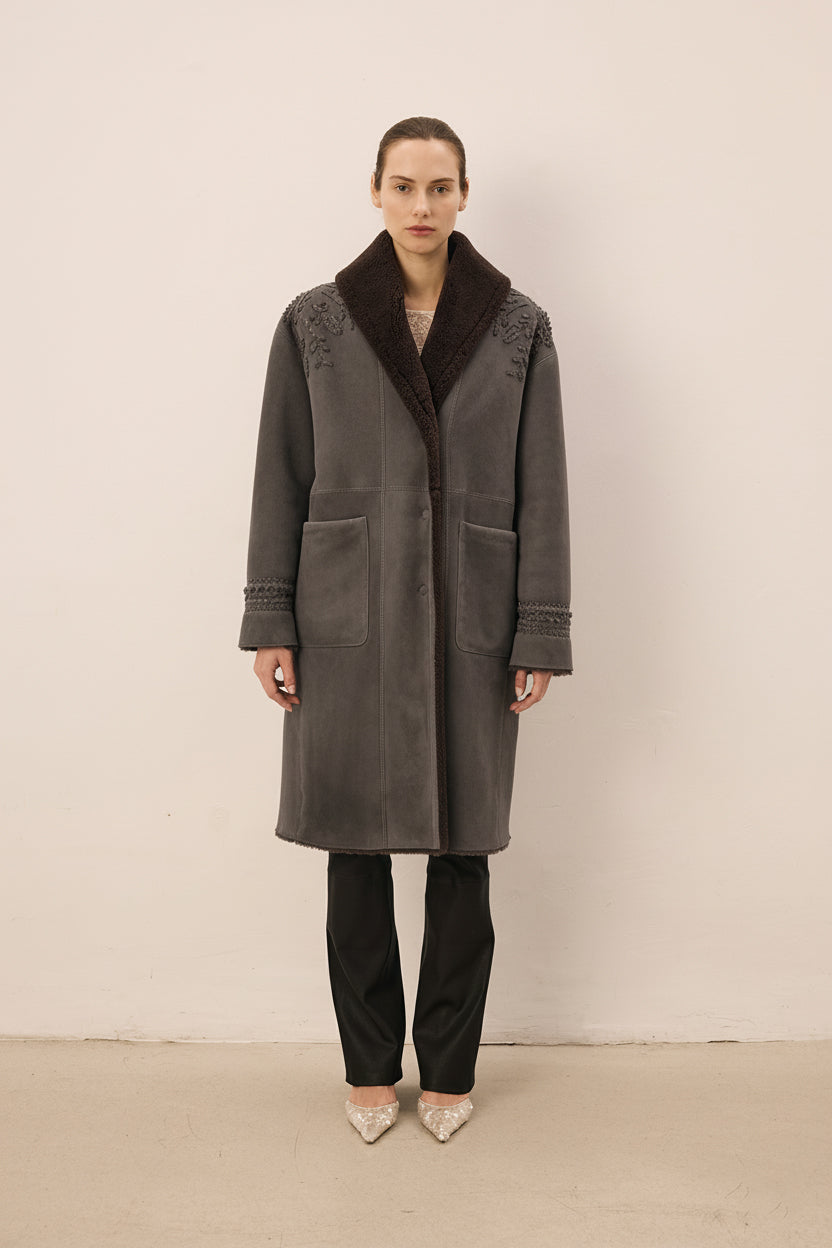 İlda Long Grigio Long Coat