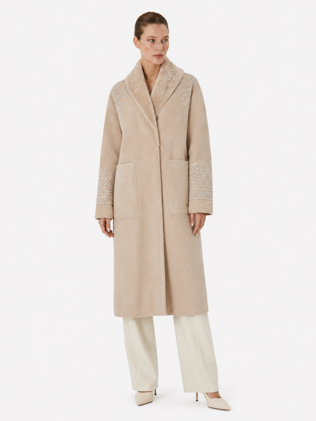 Ilda Long Beige Long Coat