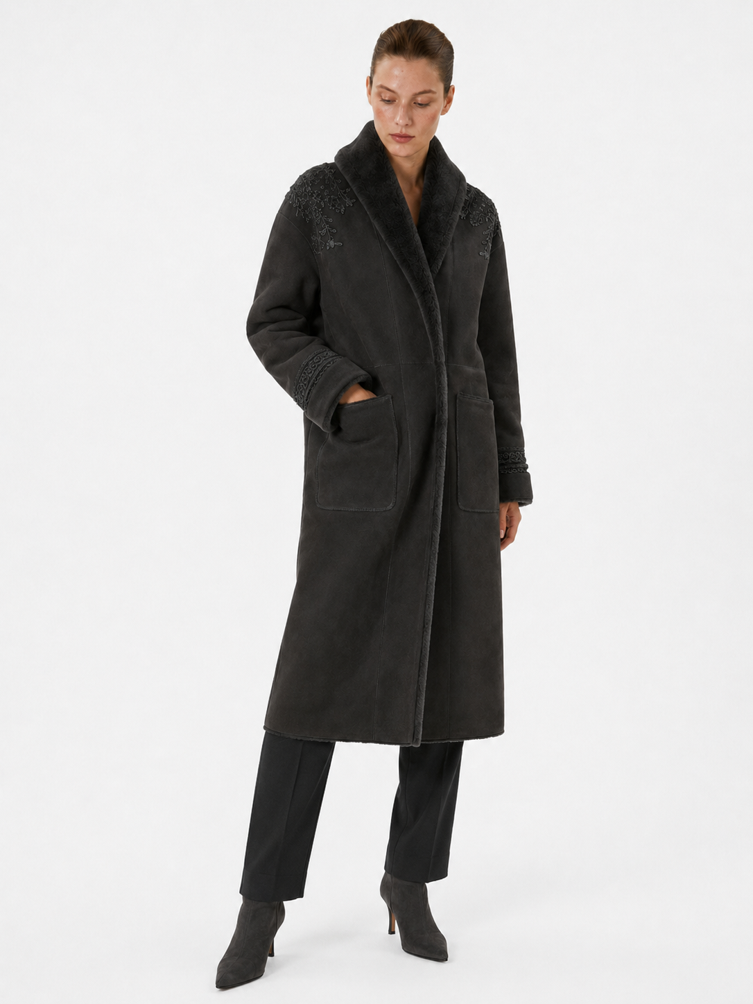 Ilda Long Grigio Long Coat