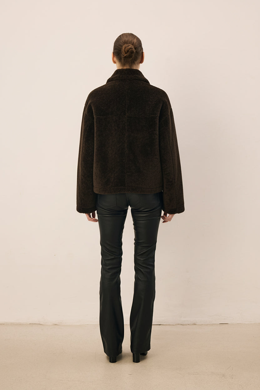 Legato Dark Brown Cropped Jacket