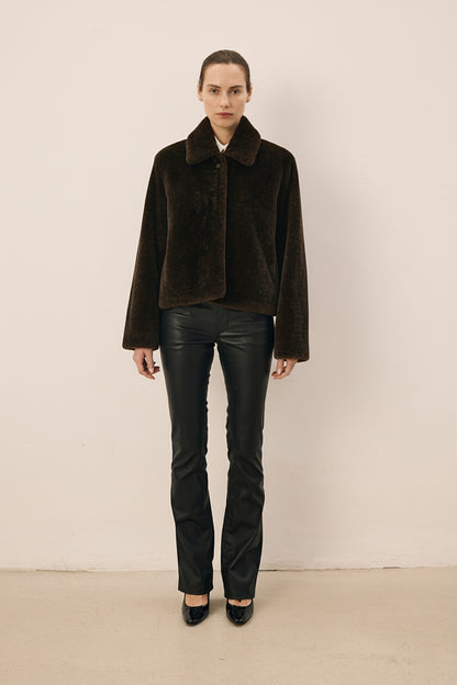 Legato Dark Brown Cropped Jacket