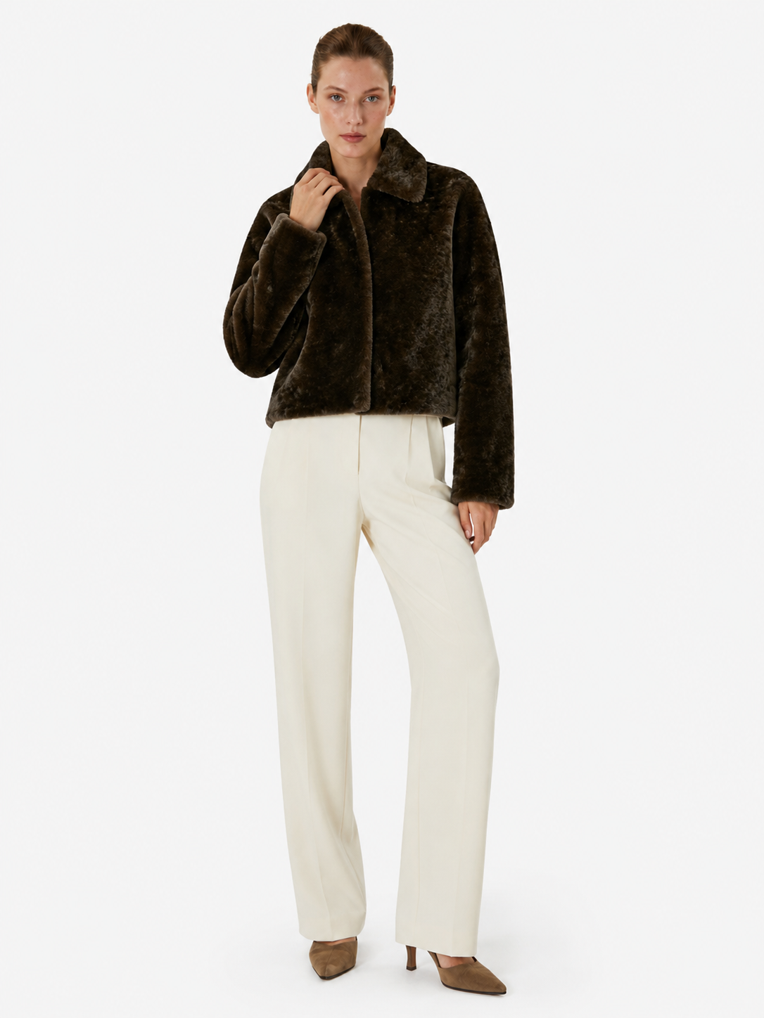 Legato Dark Brown Cropped Jacket