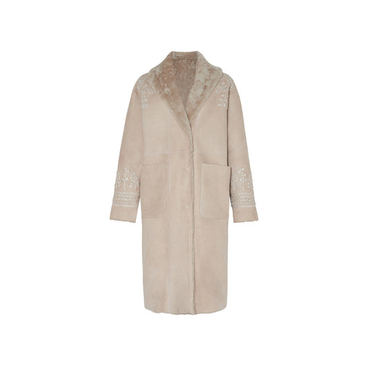 Ilda Long Beige Long Coat