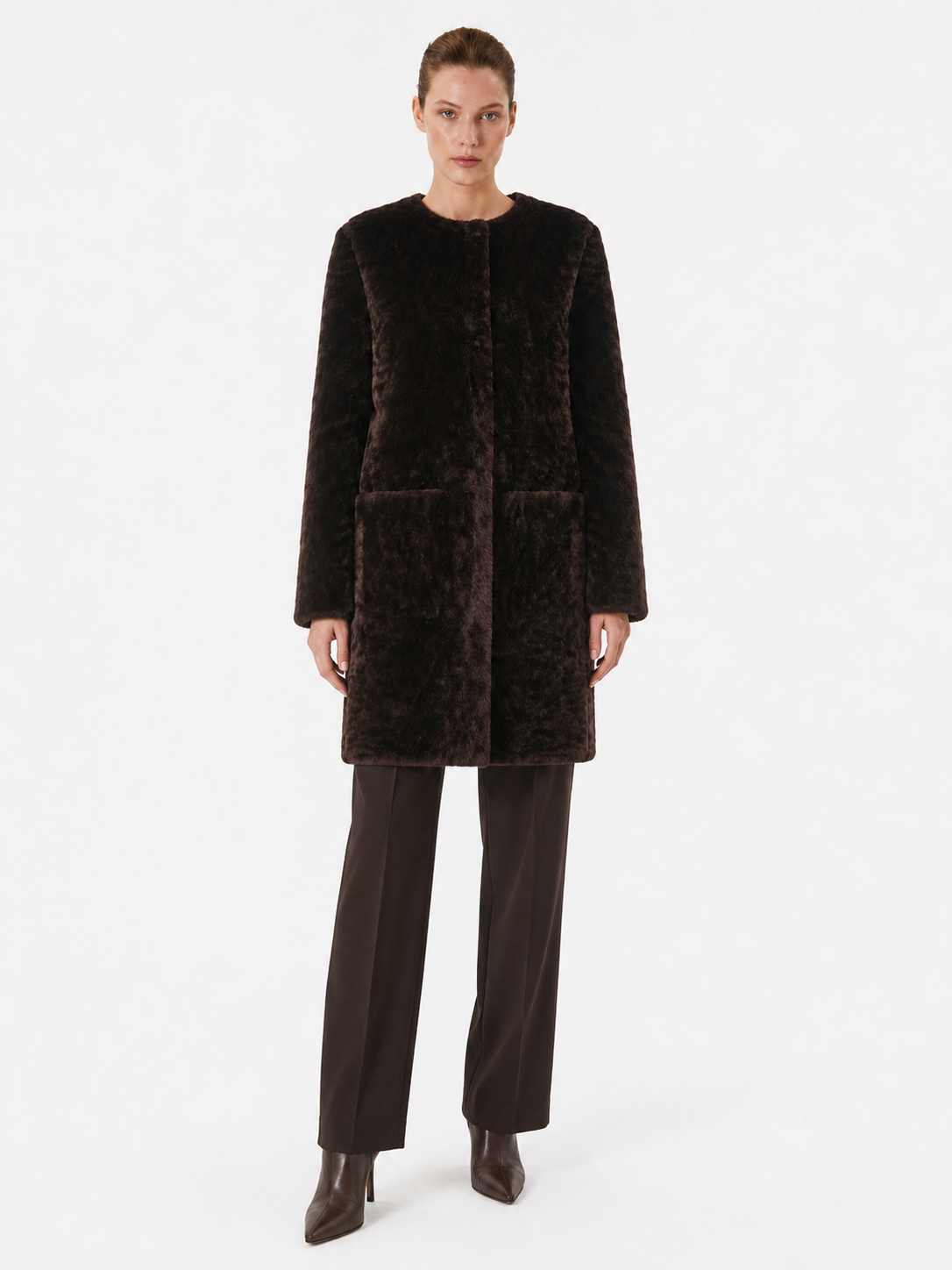Vivage Dark Brown Midi Coat