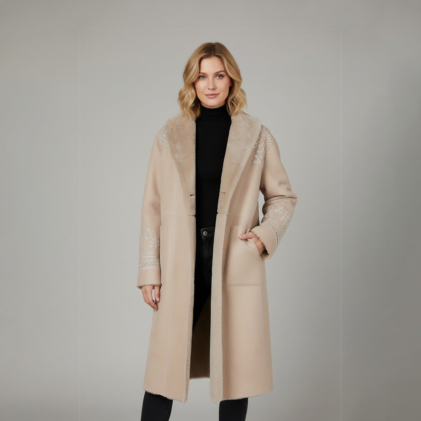 Ilda Long Beige Long Coat